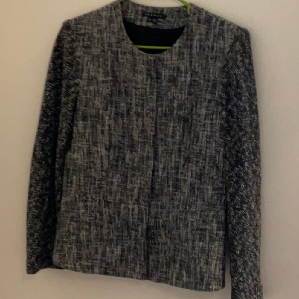 Theory Jacket with Unique Knit Sleeves